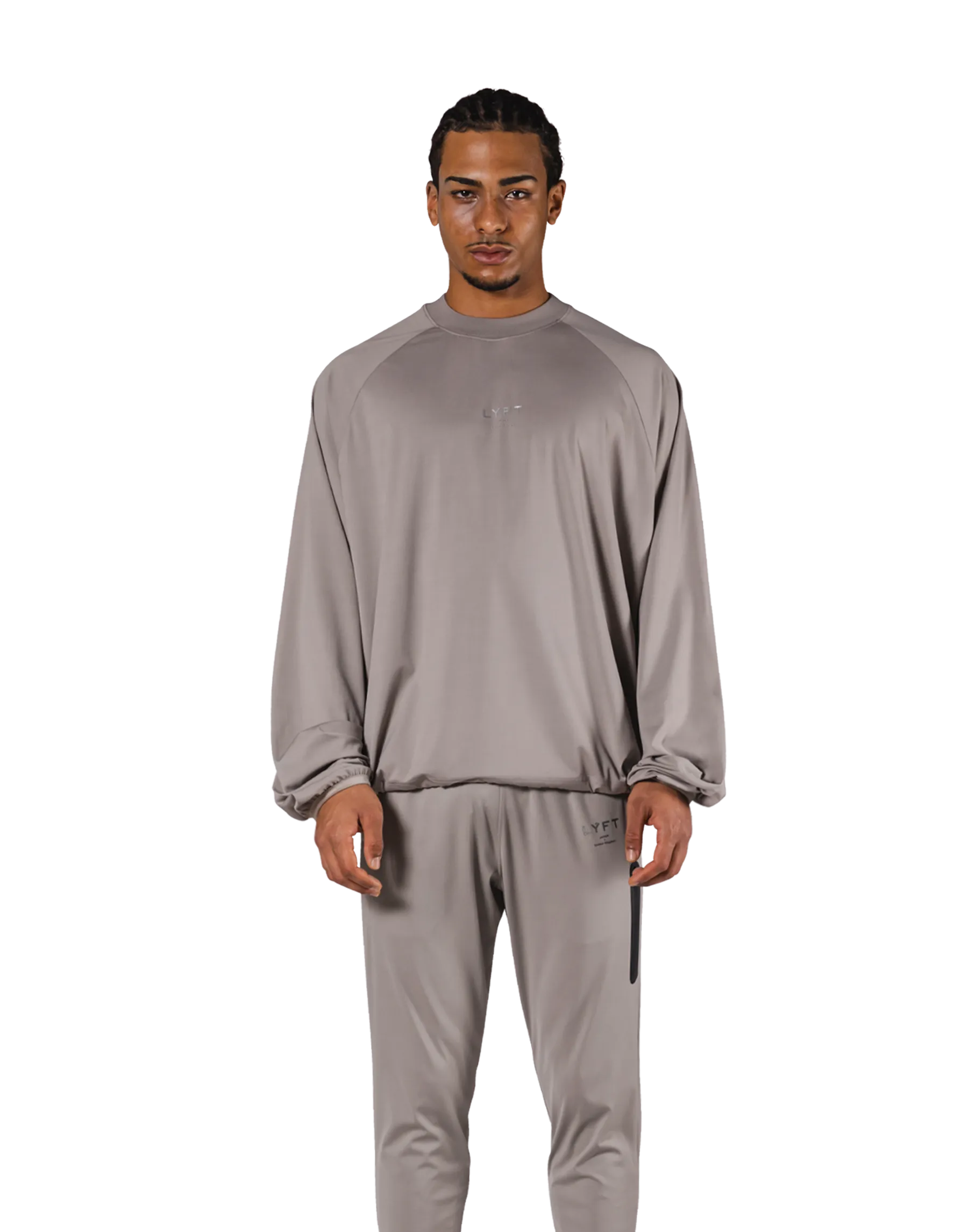 2Way Stretch Relaxed Pullover Tops - Beige