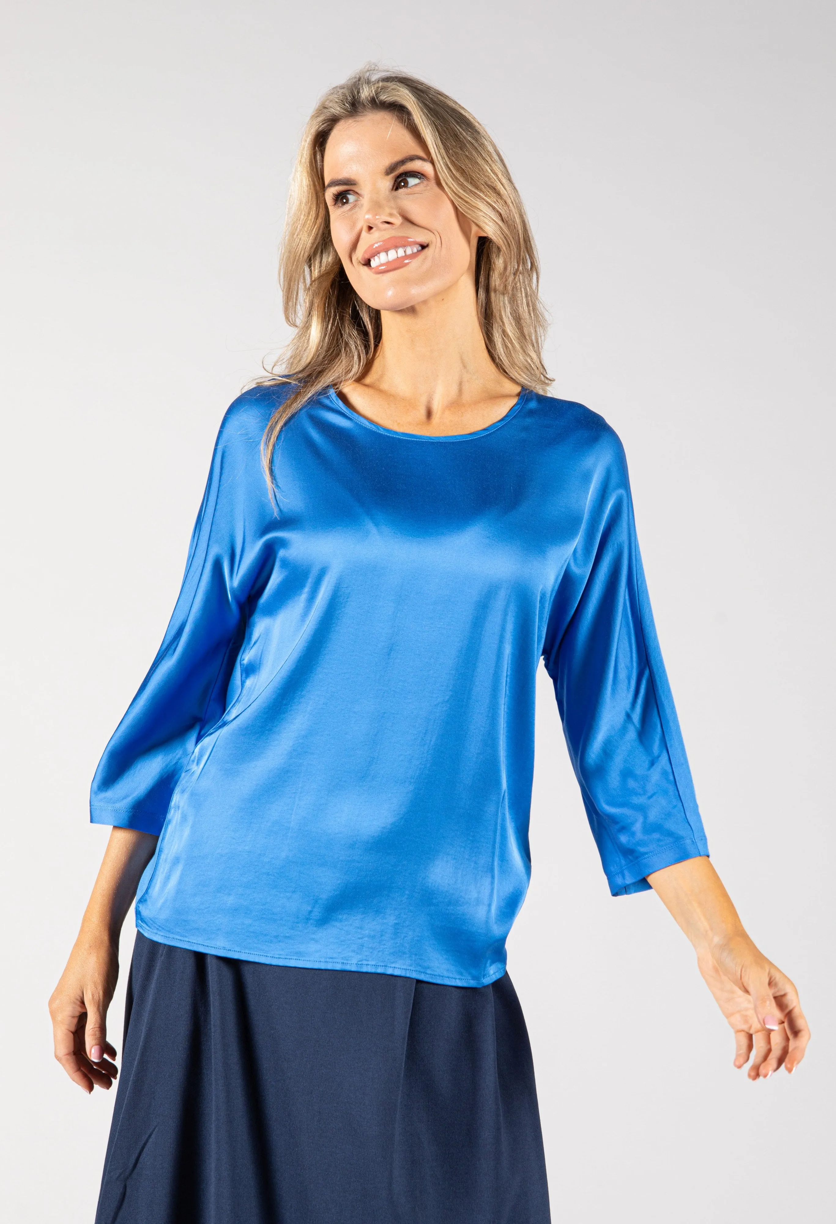 3/4 Sleeve Satin Top