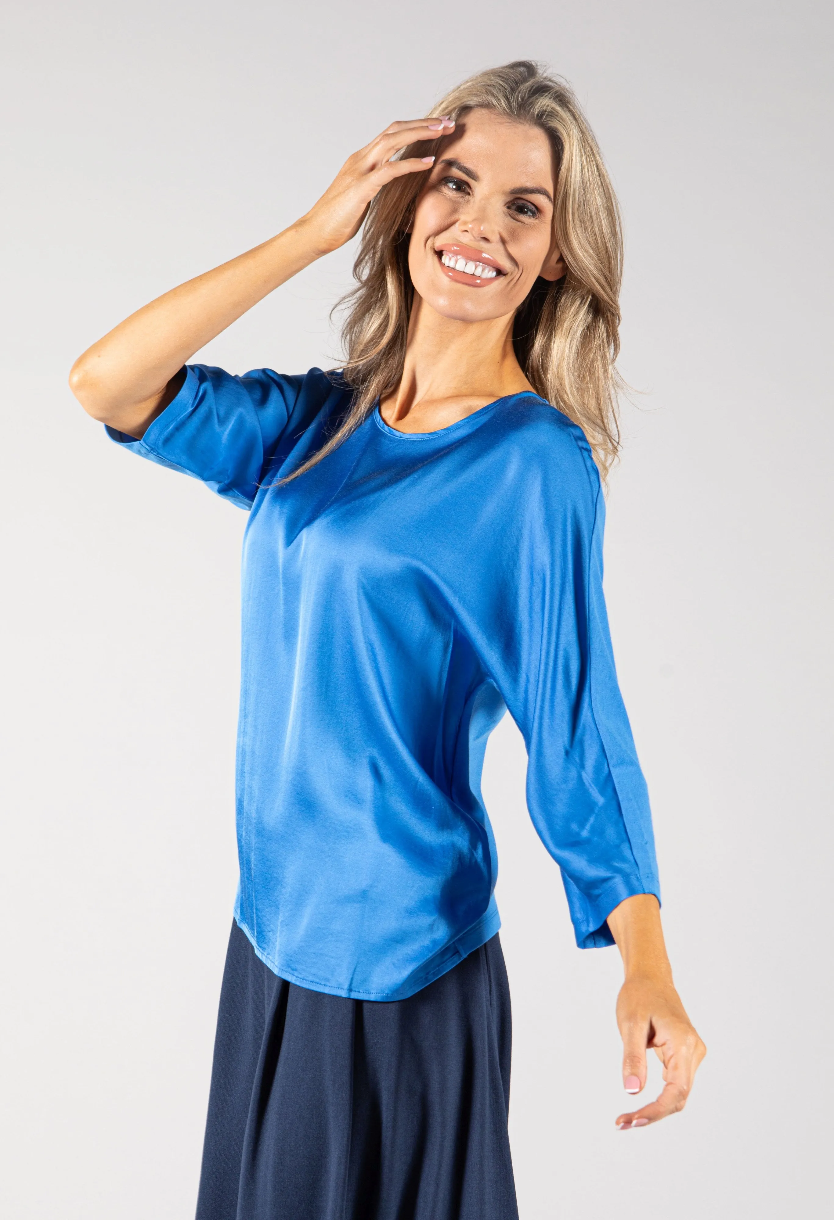 3/4 Sleeve Satin Top