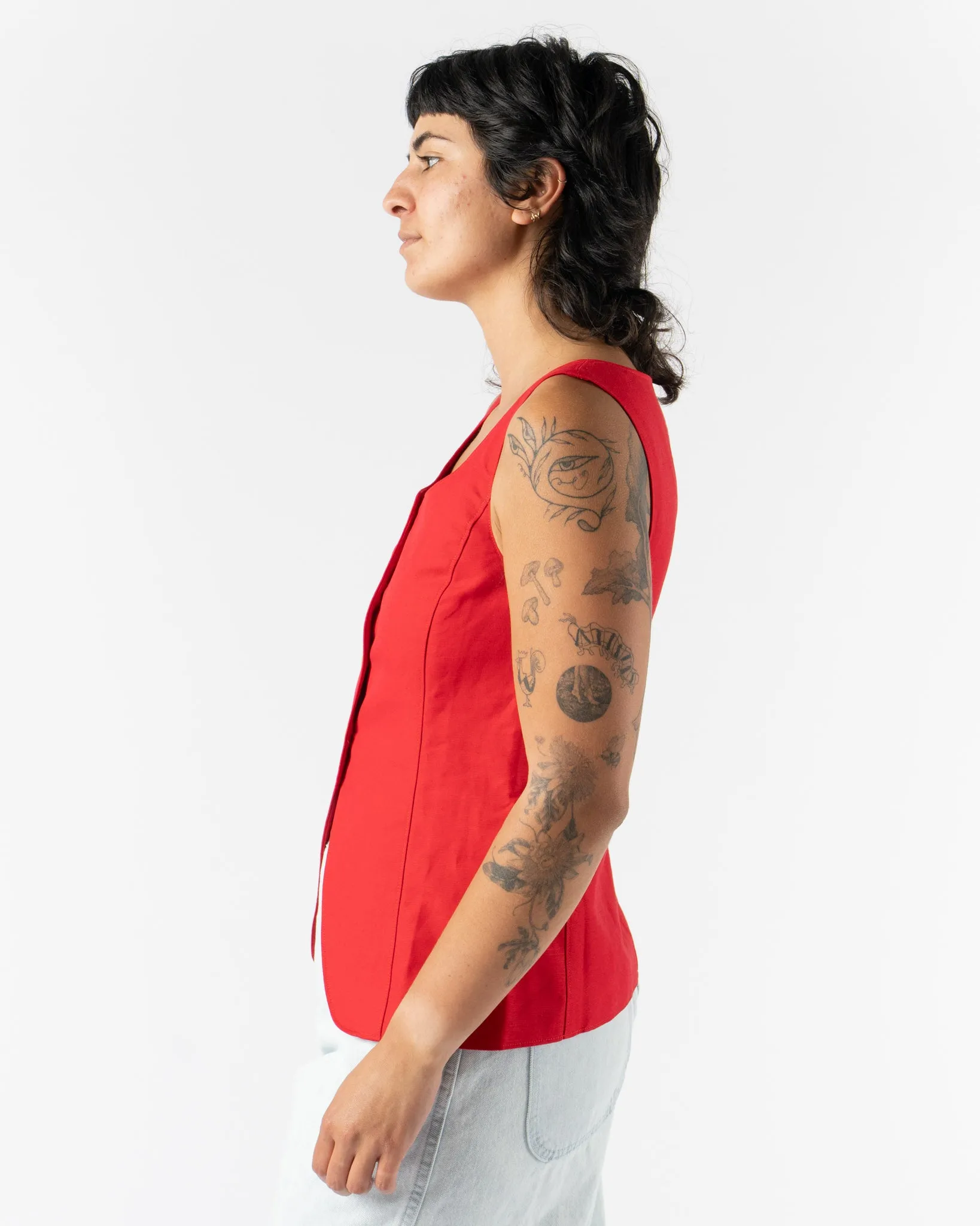 Alex Mill Soho Scoop Vest in Crimson