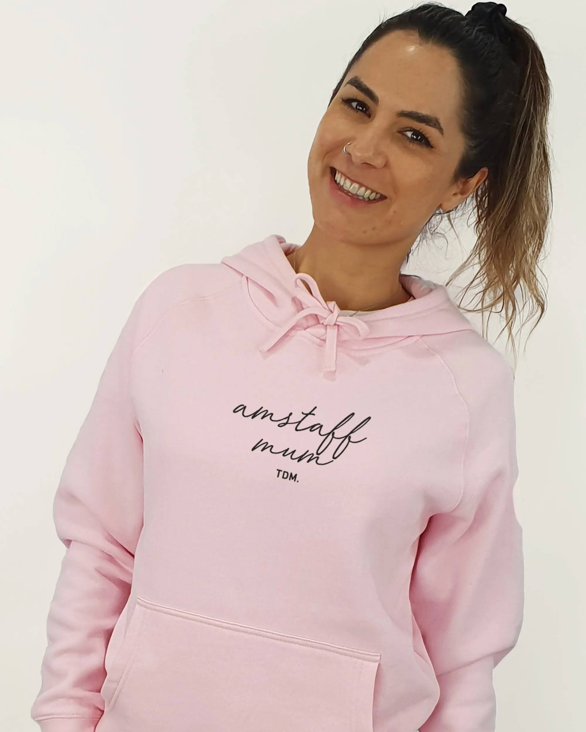 Amstaff Mum Illustration: Unisex Hoodie