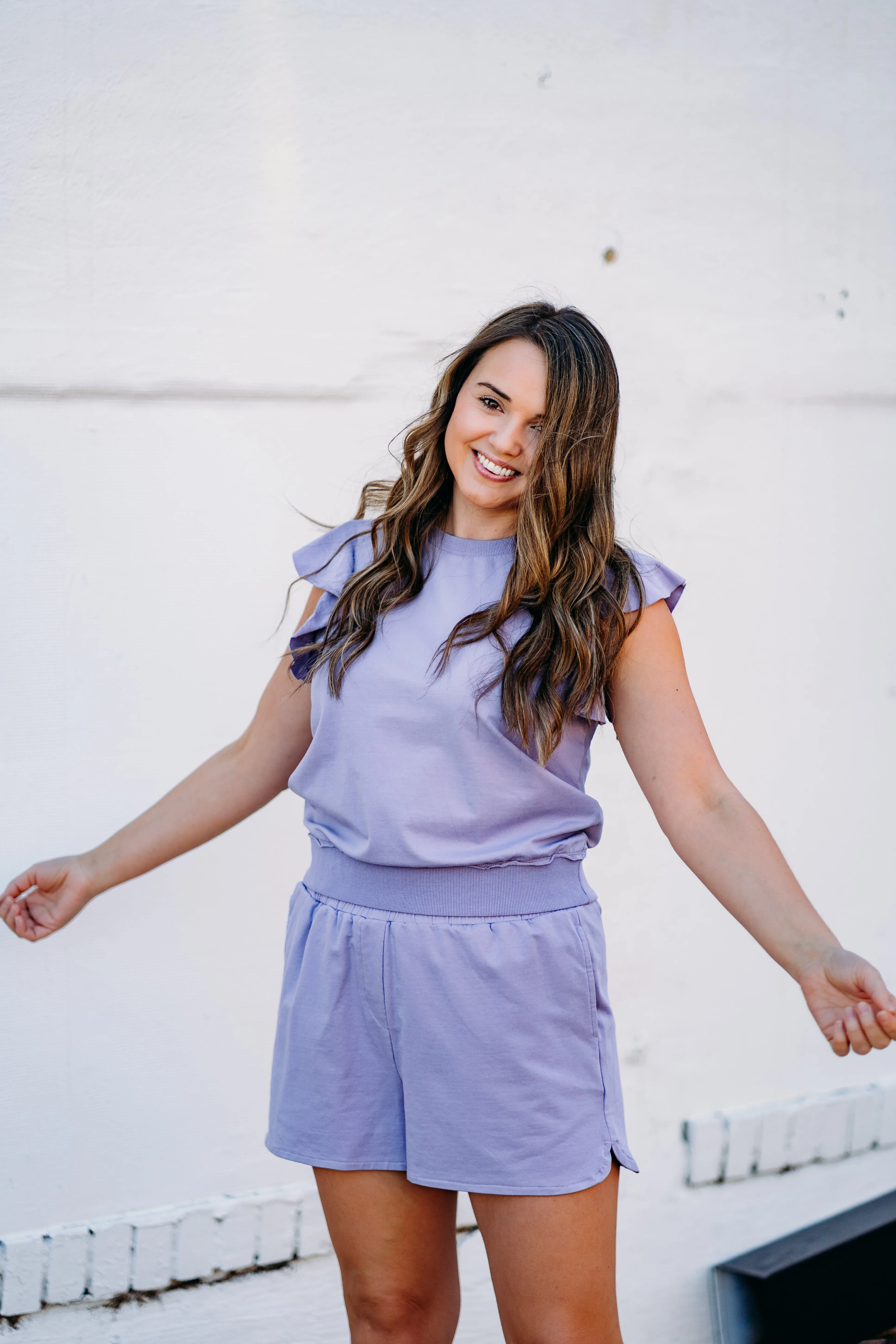 Another Love: China Shorts in Dewy Iris