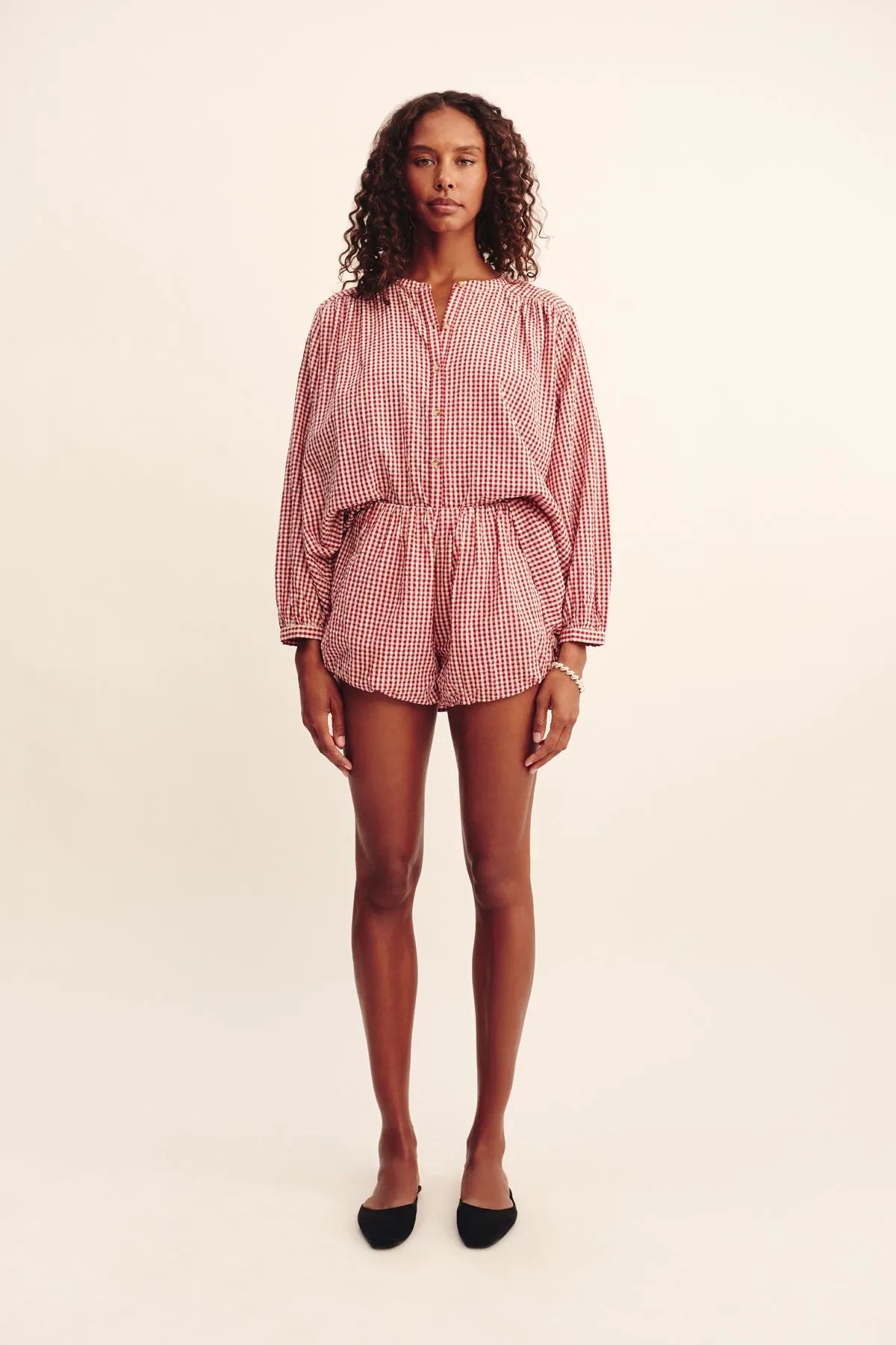 AURELIA SHORT - RED GINGHAM