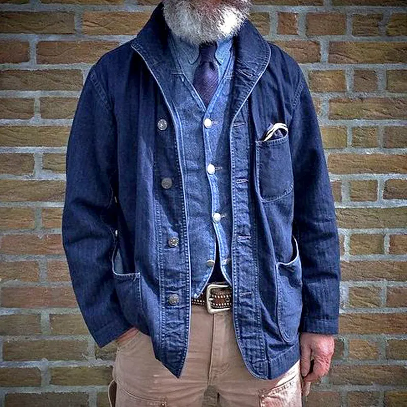 BACKWOODS | Vintage Denim Jacket for Men with Multiple Pockets