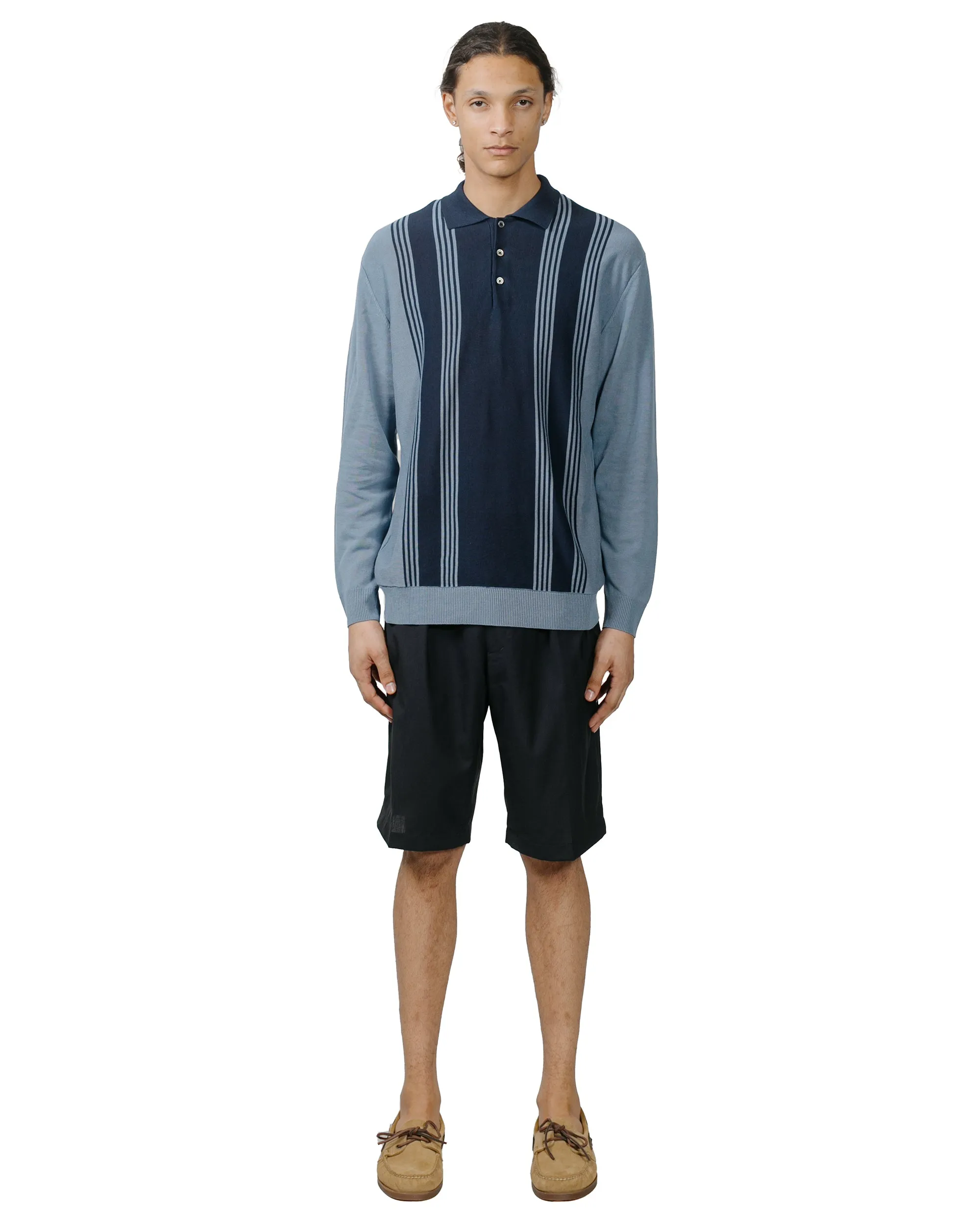 Beams Plus 2Pleats Shorts Wool Tropical Navy