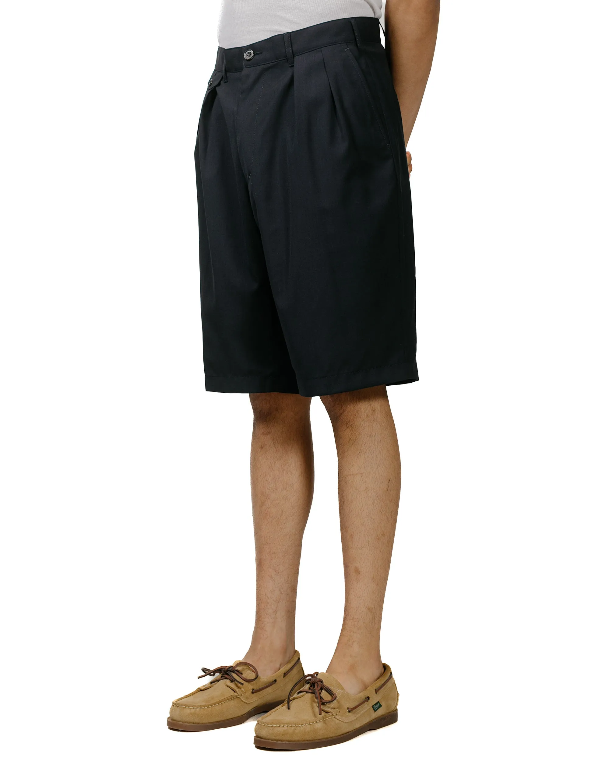Beams Plus 2Pleats Shorts Wool Tropical Navy