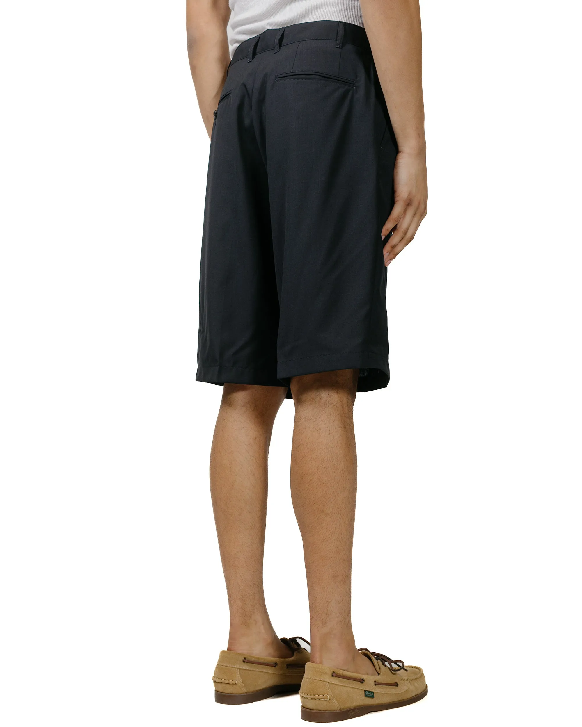 Beams Plus 2Pleats Shorts Wool Tropical Navy