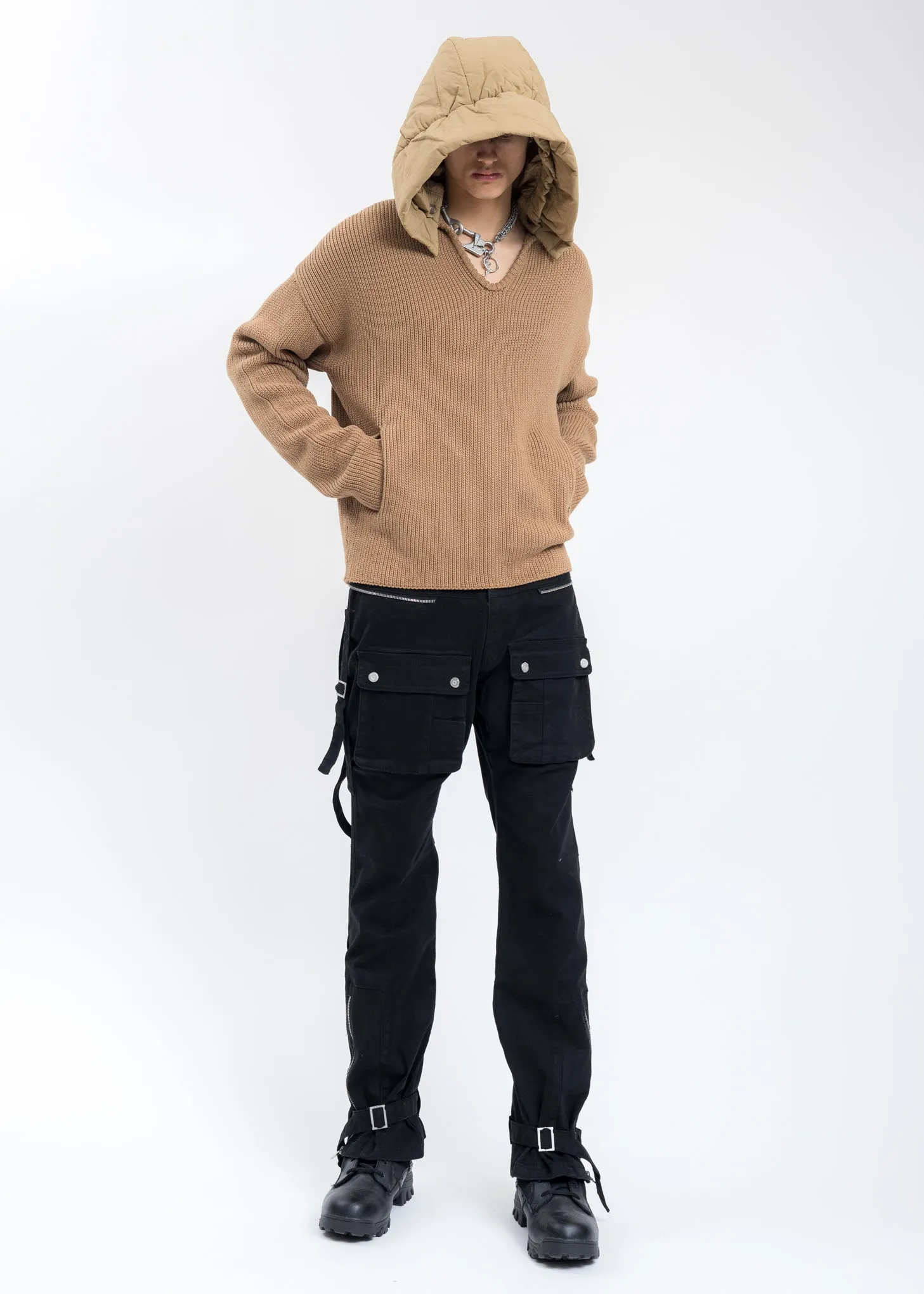 Beige Hood Knit