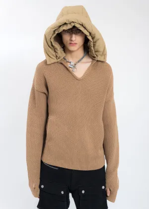 Beige Hood Knit