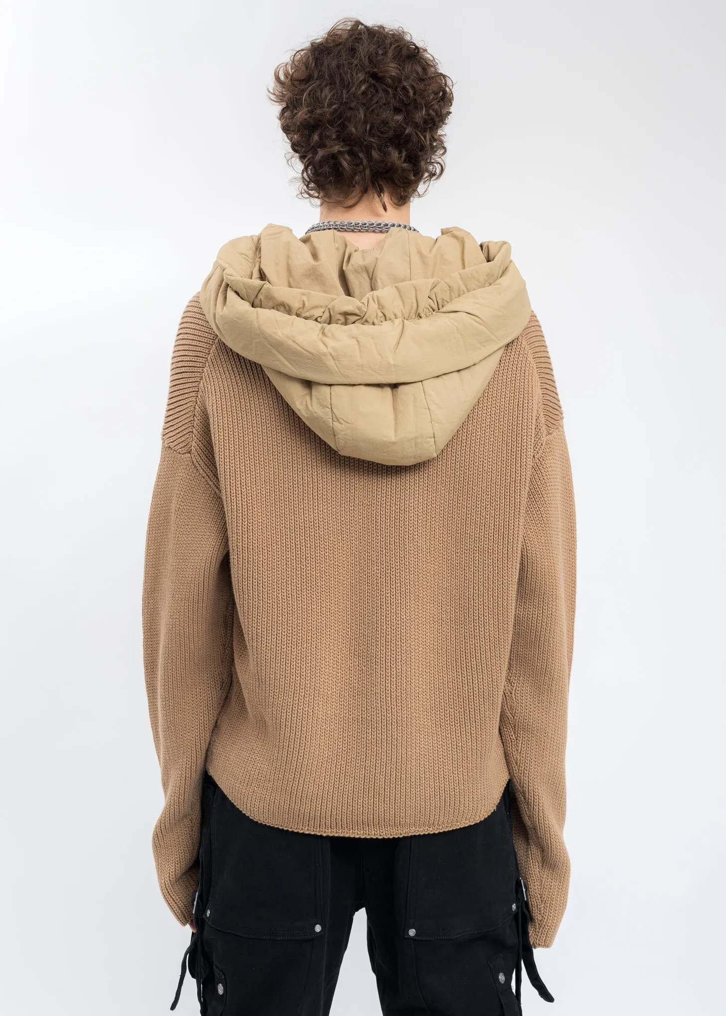 Beige Hood Knit