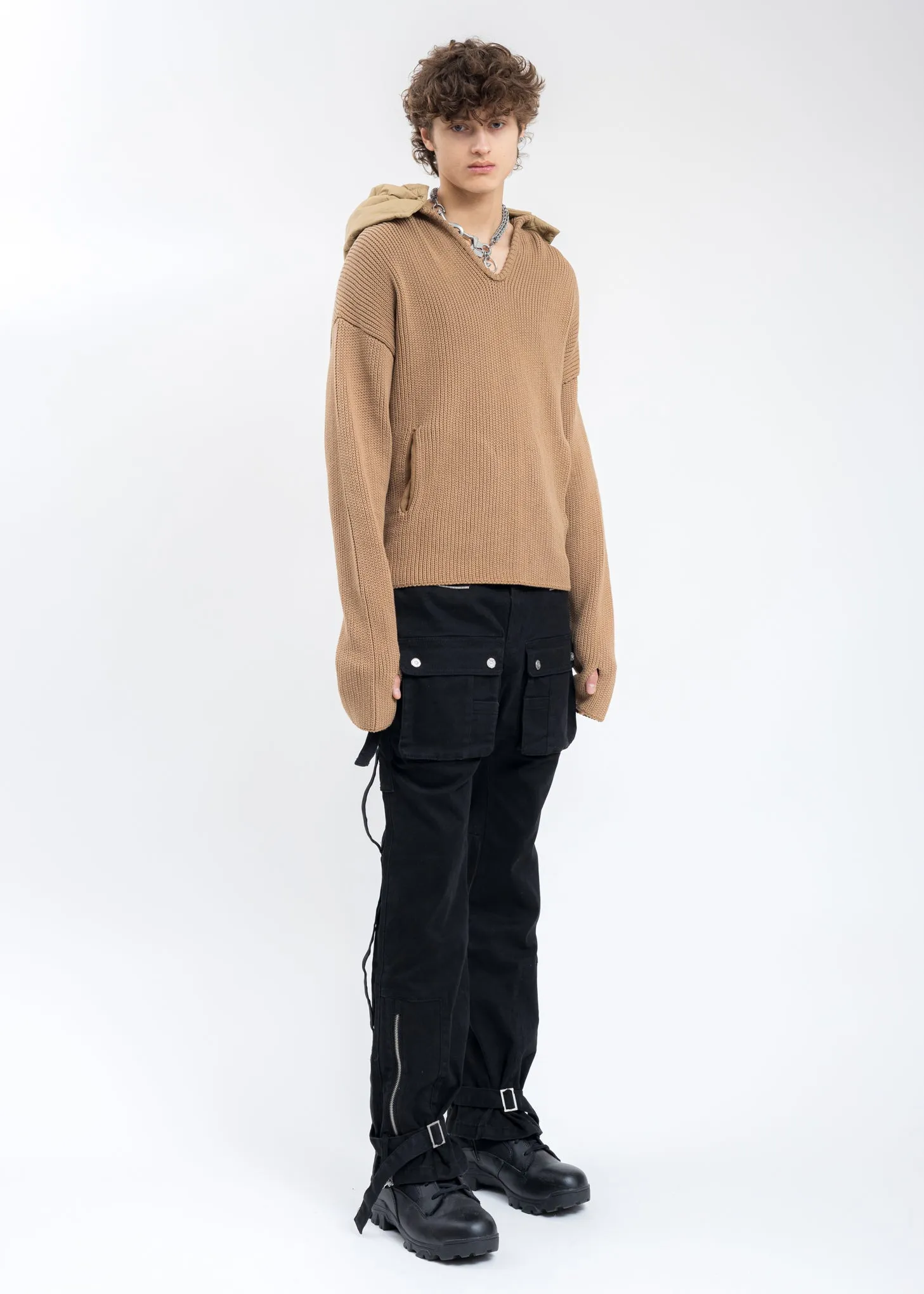 Beige Hood Knit