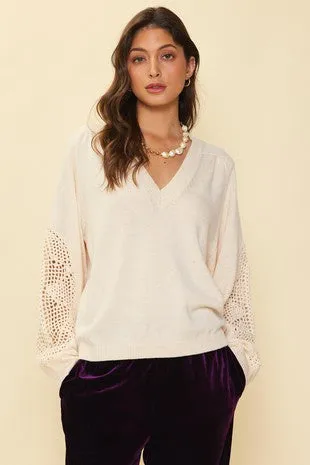 Bethany Crochet Sleeve Top