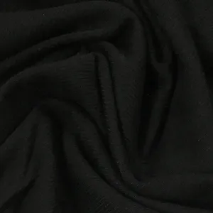 Black Cotton Rib Knit Fabric - 200 GSM