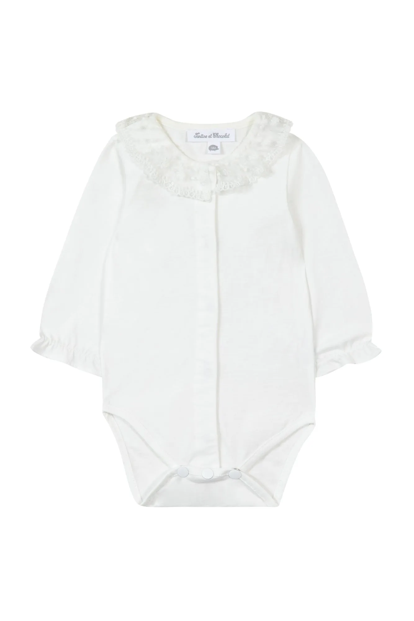 Bodysuit - Mother-of-pearl Tulle Embroidered