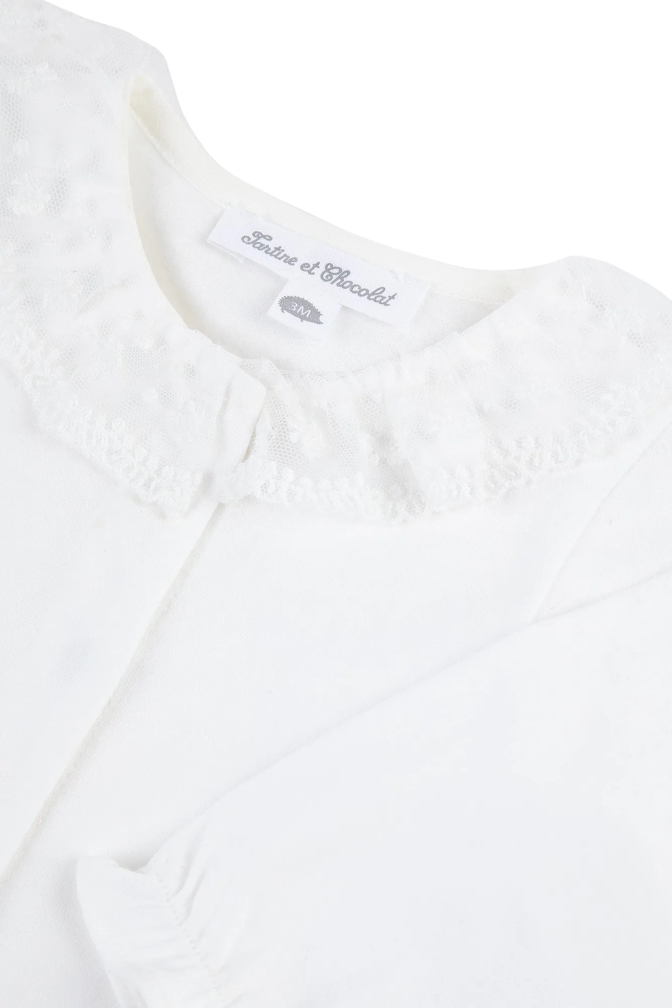 Bodysuit - Mother-of-pearl Tulle Embroidered
