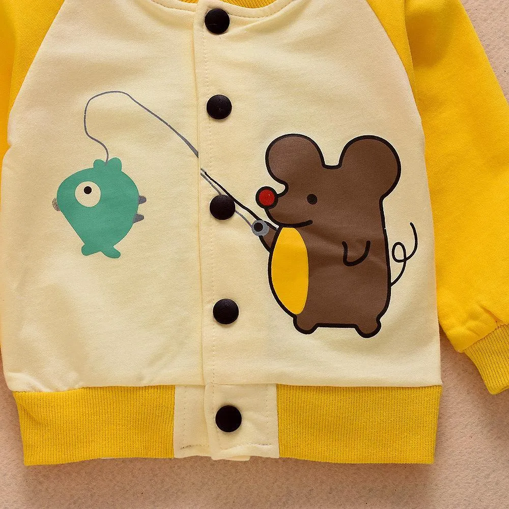 Boys Cartoon Animal Printed Long Sleeve Jackets Wholesale