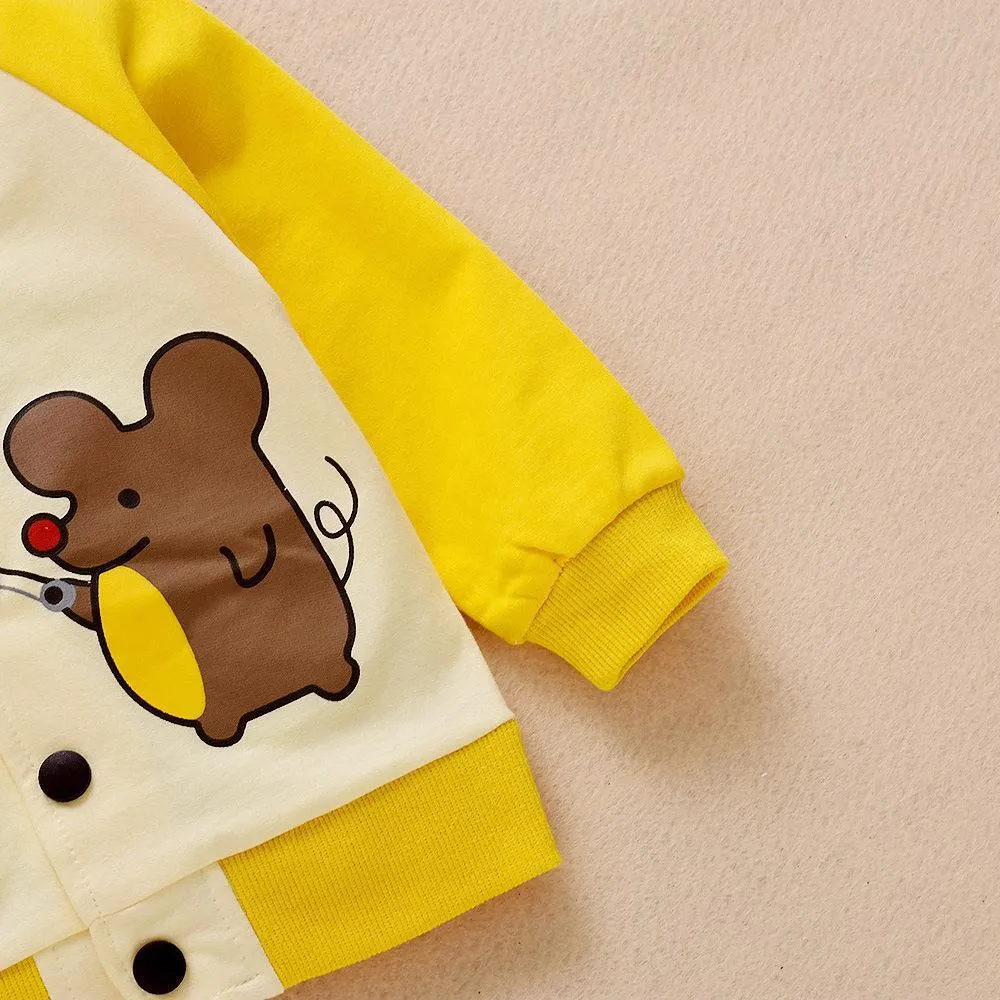 Boys Cartoon Animal Printed Long Sleeve Jackets Wholesale
