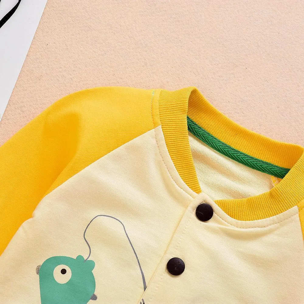 Boys Cartoon Animal Printed Long Sleeve Jackets Wholesale