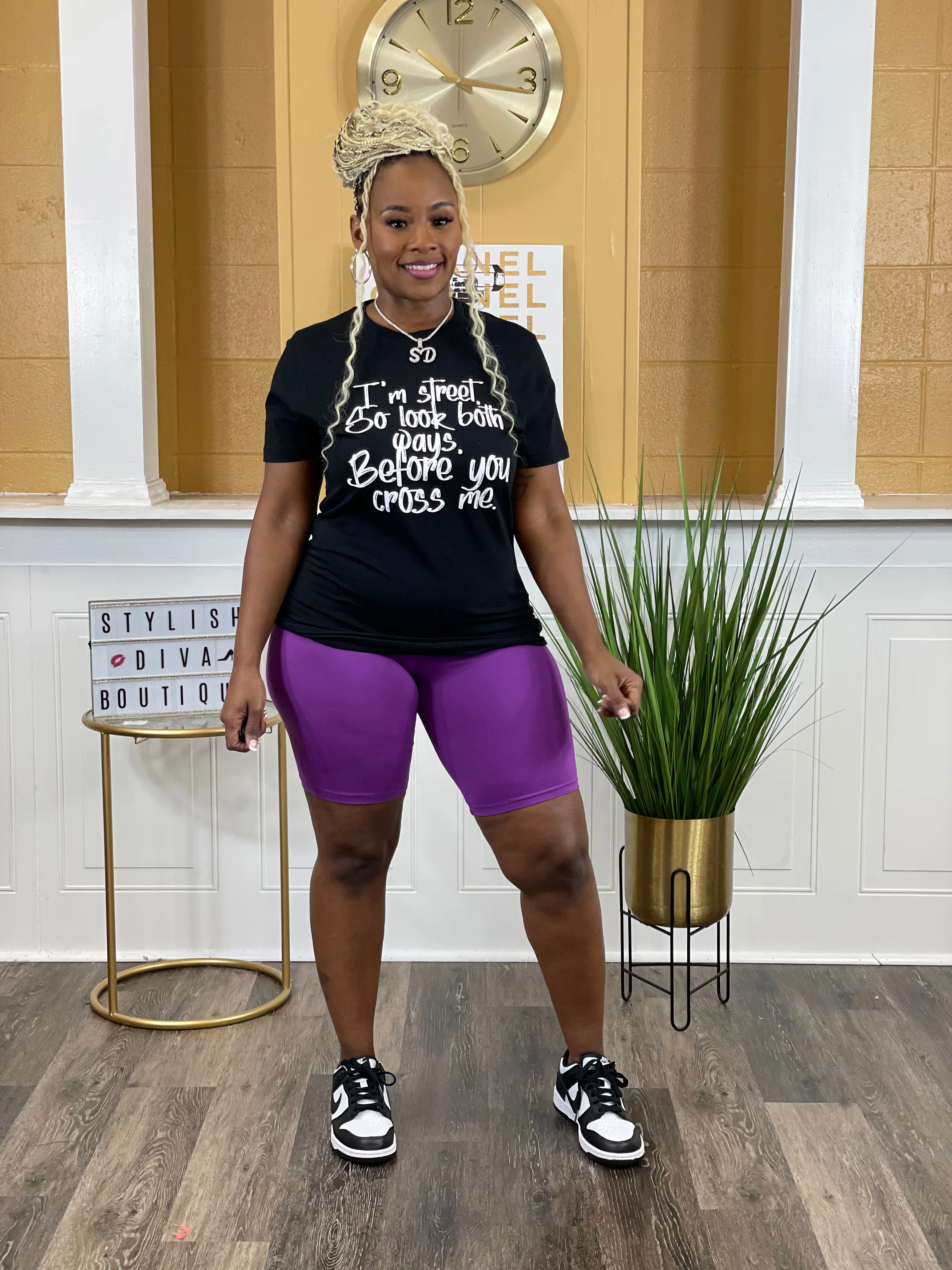 Butter Soft Biker Shorts up to 3XL (Violet)