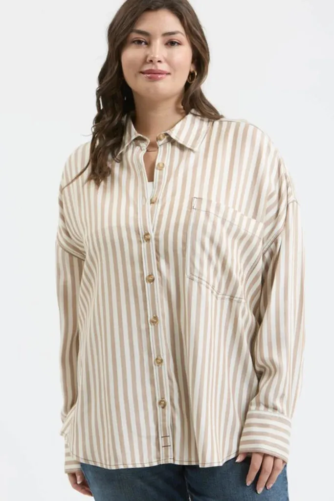 Buttoned Up Stripe Tops - 2 Colors!