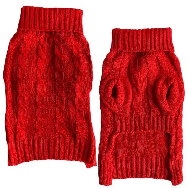 Casual Canine Red Cable Knit Sweater