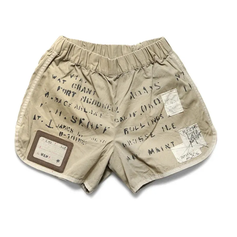 Casual Men's Loose Shorts with Lettered Print