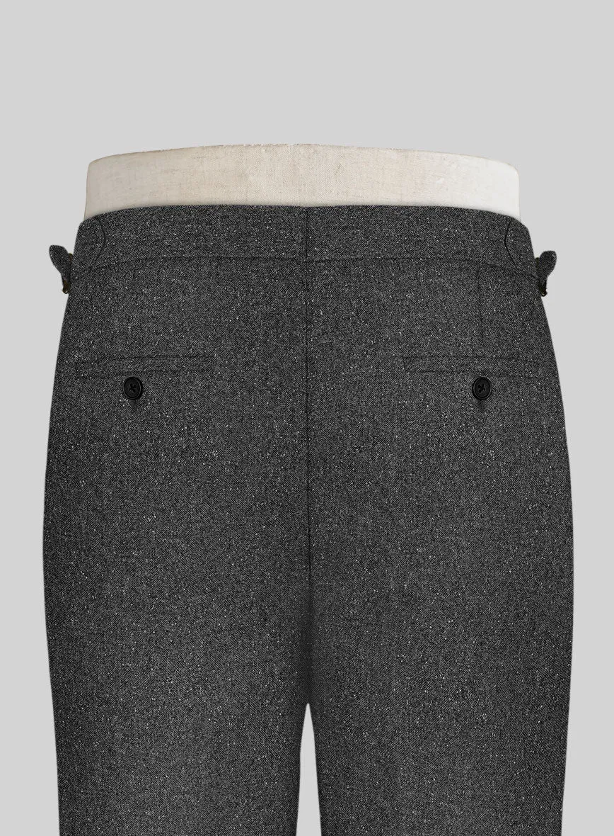 Charcoal Flecks Donegal Tweed Highland Trousers