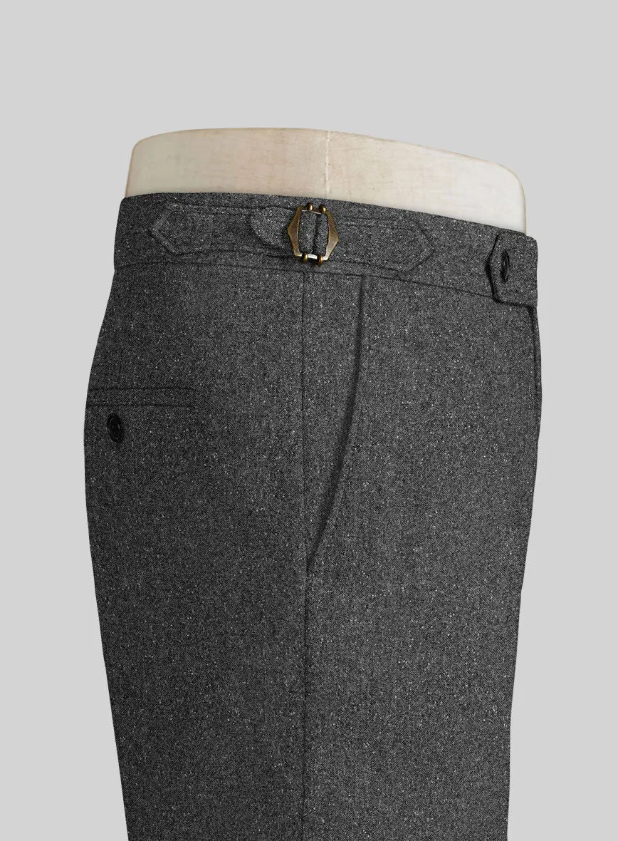 Charcoal Flecks Donegal Tweed Highland Trousers
