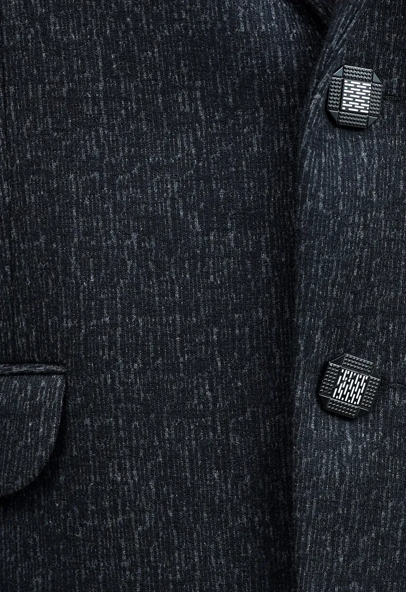 Charcoal textured wool blazer -wblz 08