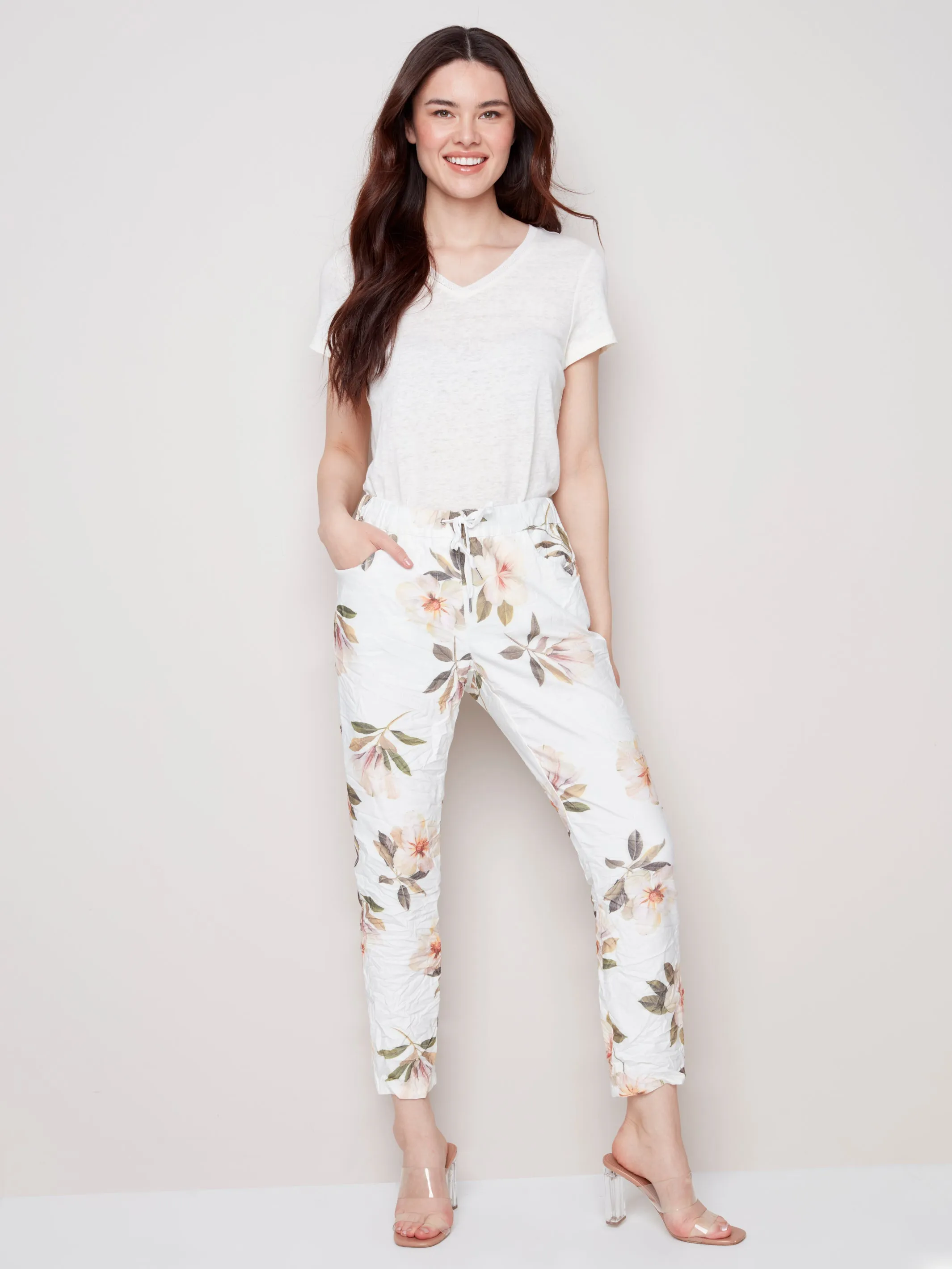 Charlie B Spring/Summer 2023-C5219Y-849A -Jogger Pant-Floral