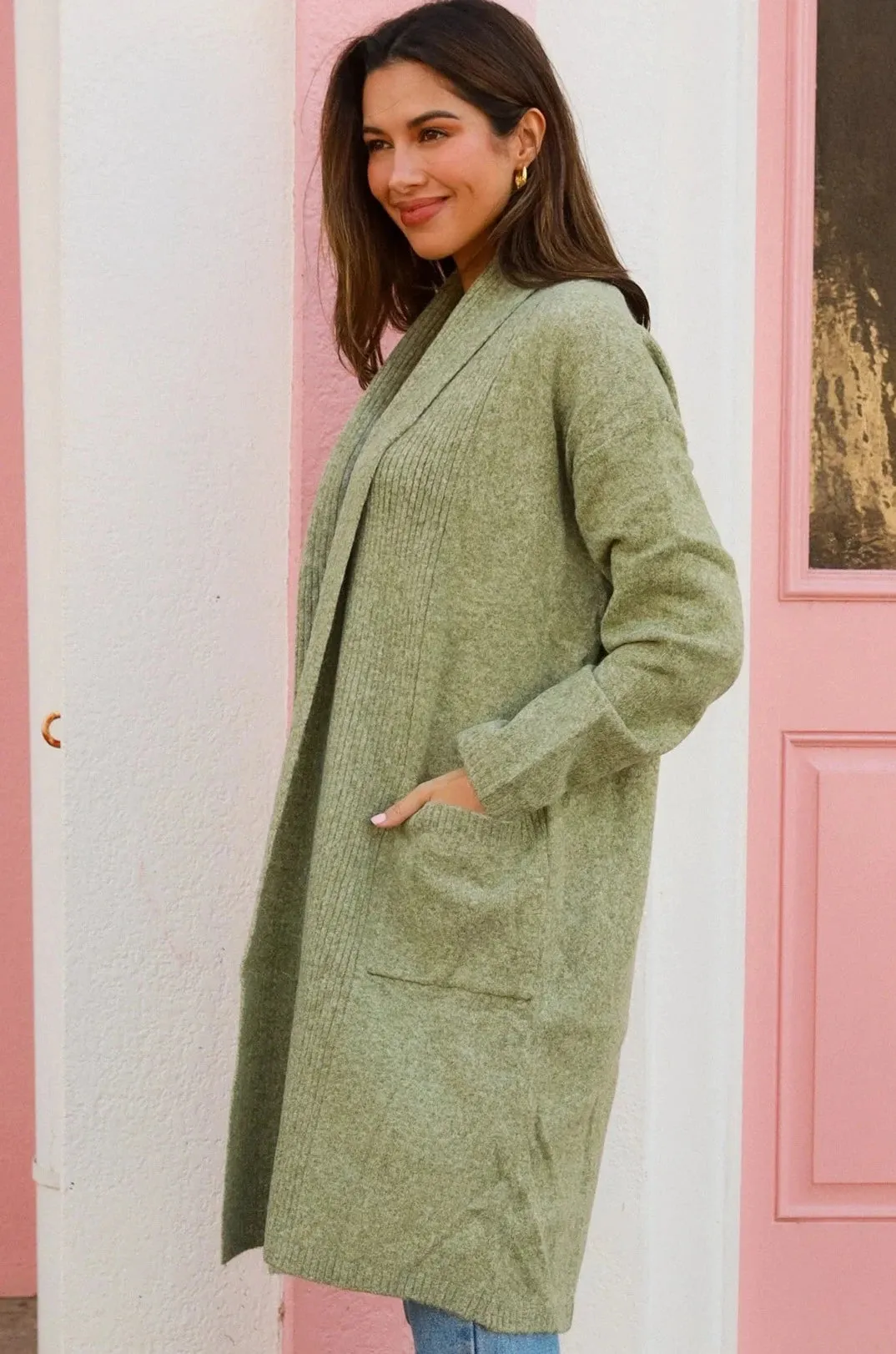 CHARLOTTE KNIT CARDIGAN PISTACHIO