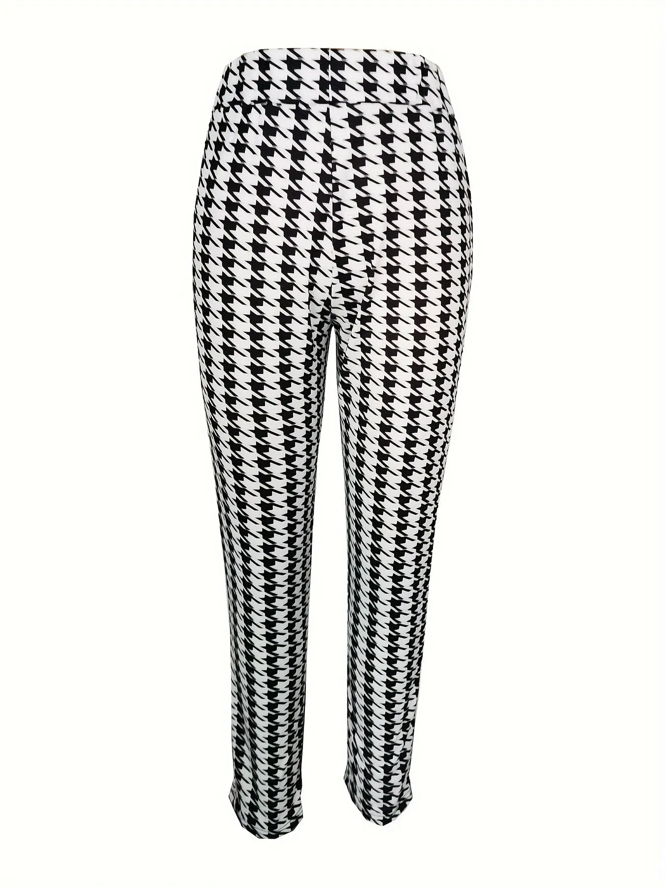 Chic Houndstooth Two-Piece Outfit Set - Stylish Blazer & Flattering Pants - Elegant Womens Clothing for Fashion-Forward Looks