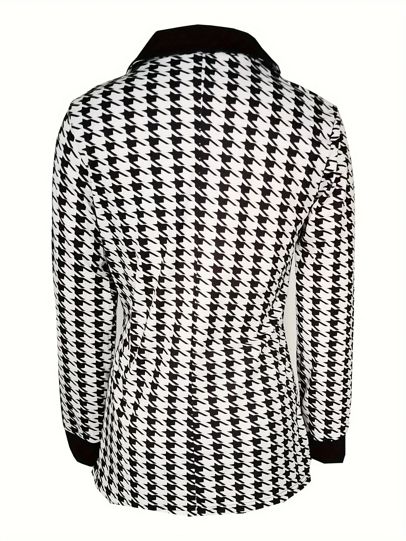 Chic Houndstooth Two-Piece Outfit Set - Stylish Blazer & Flattering Pants - Elegant Womens Clothing for Fashion-Forward Looks