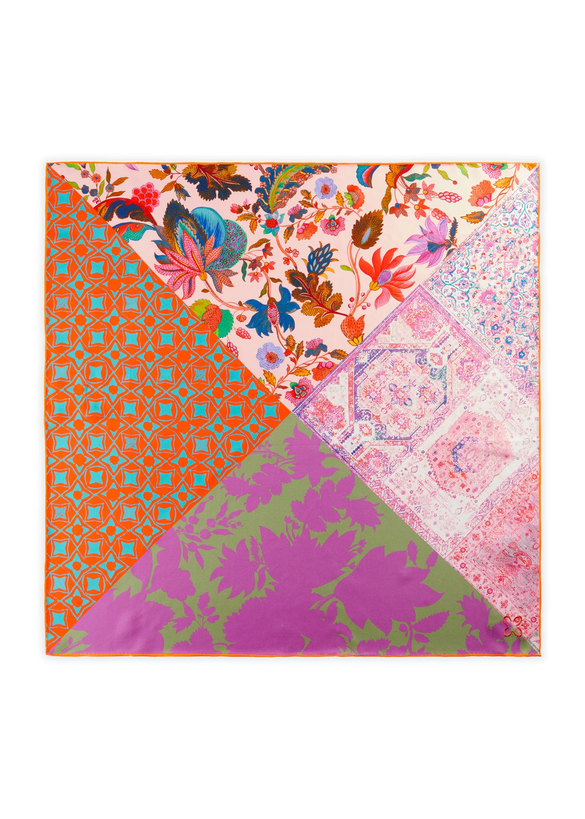 Codello Small Silk Scarf Red and Pink Shades