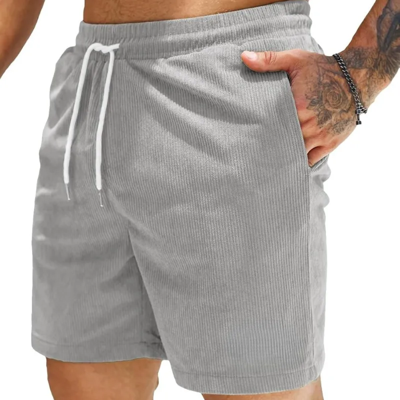 Corduroy Shorts With Drawstring Closure