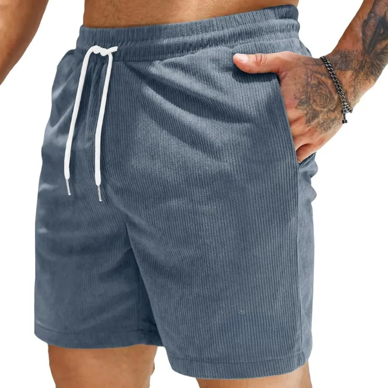 Corduroy Shorts With Drawstring Closure