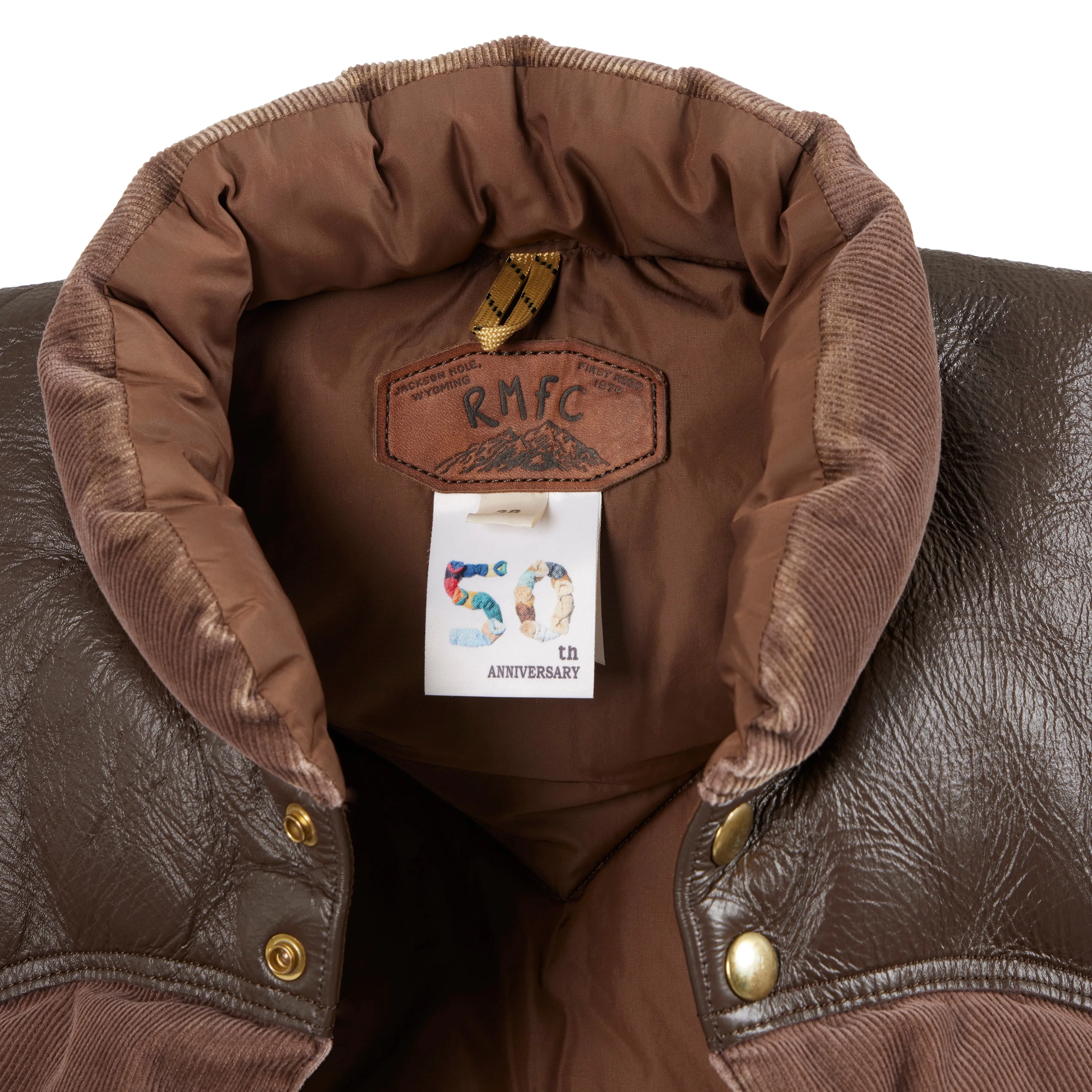 Corduroy/Leather Down Vest