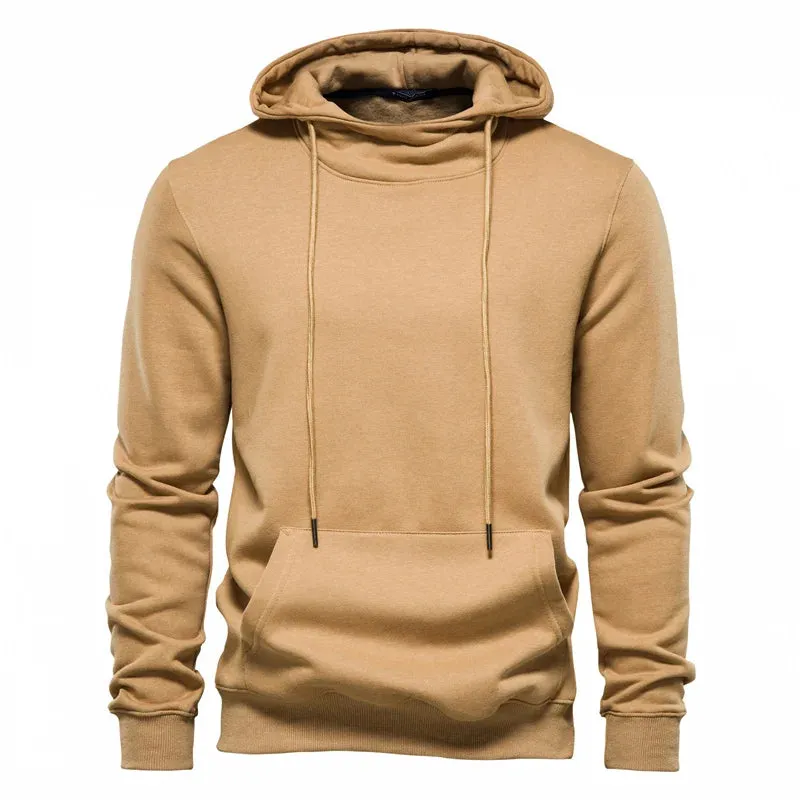 Cotton Sports Hoodies Men Casual Solid Color High Quality Warm Autumn Mens Sweatshirts Fashion Basic Hoodie for Men