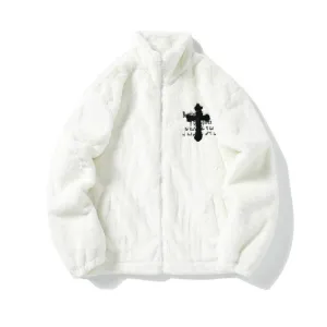Cozy Cross Rabbit Fur Coat