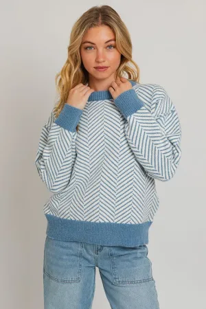 Crazy For You Herringbone Sweater