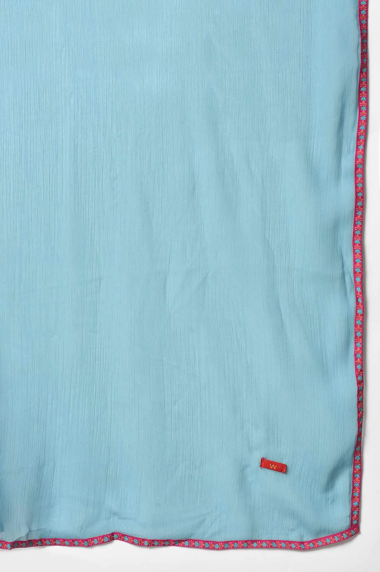 Dark Pink Floral kurta In Boat Neck With Teal Blue Slim Pants And Dupatta