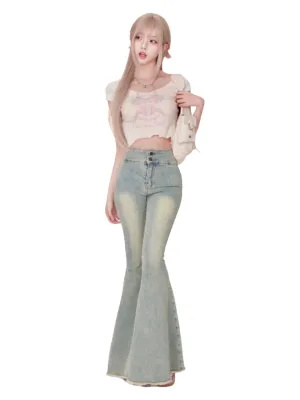 Denim Print Pants Curve Top   Samba