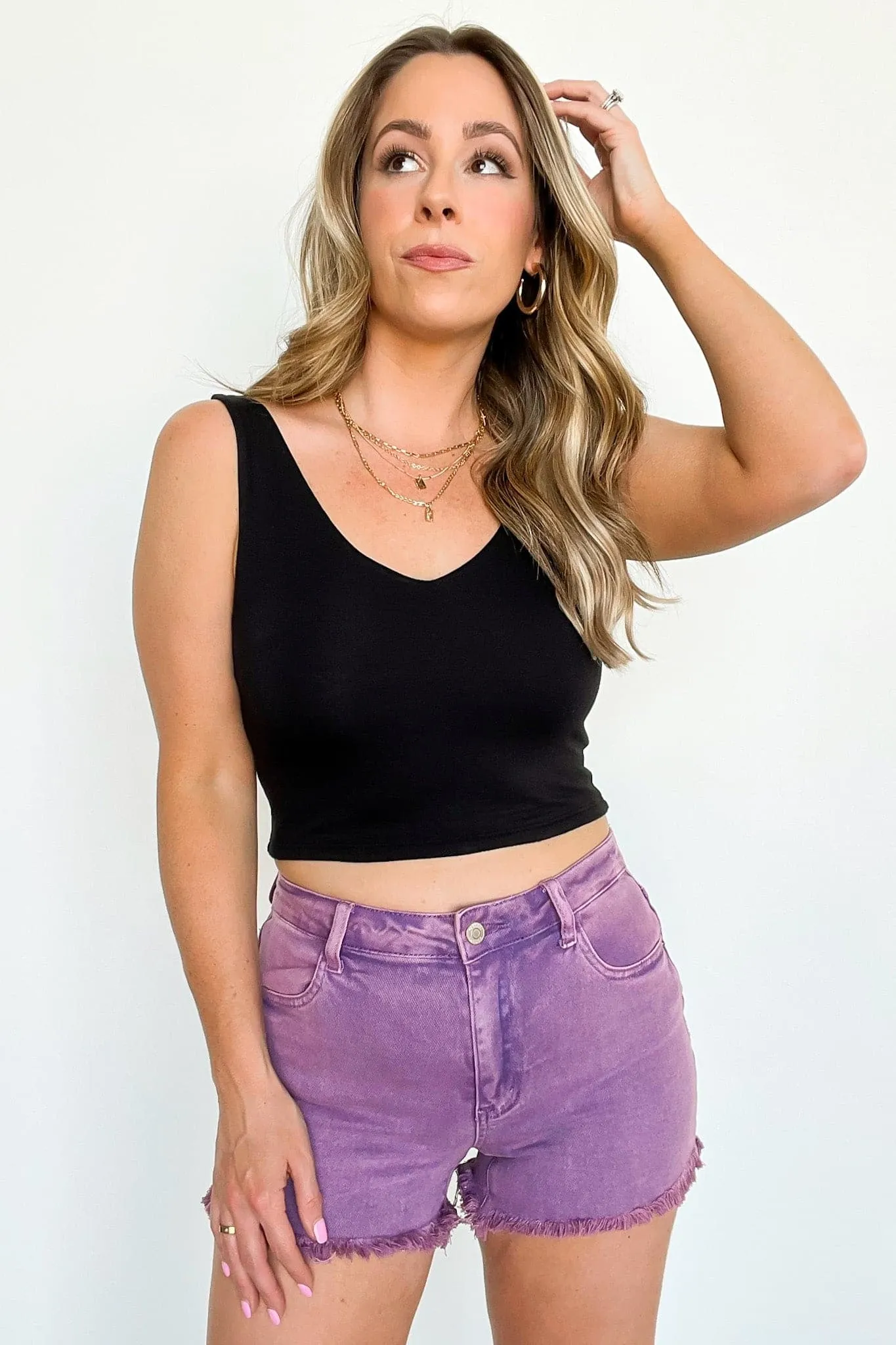Devorah Acid Wash Cutoff Shorts - FINAL SALE