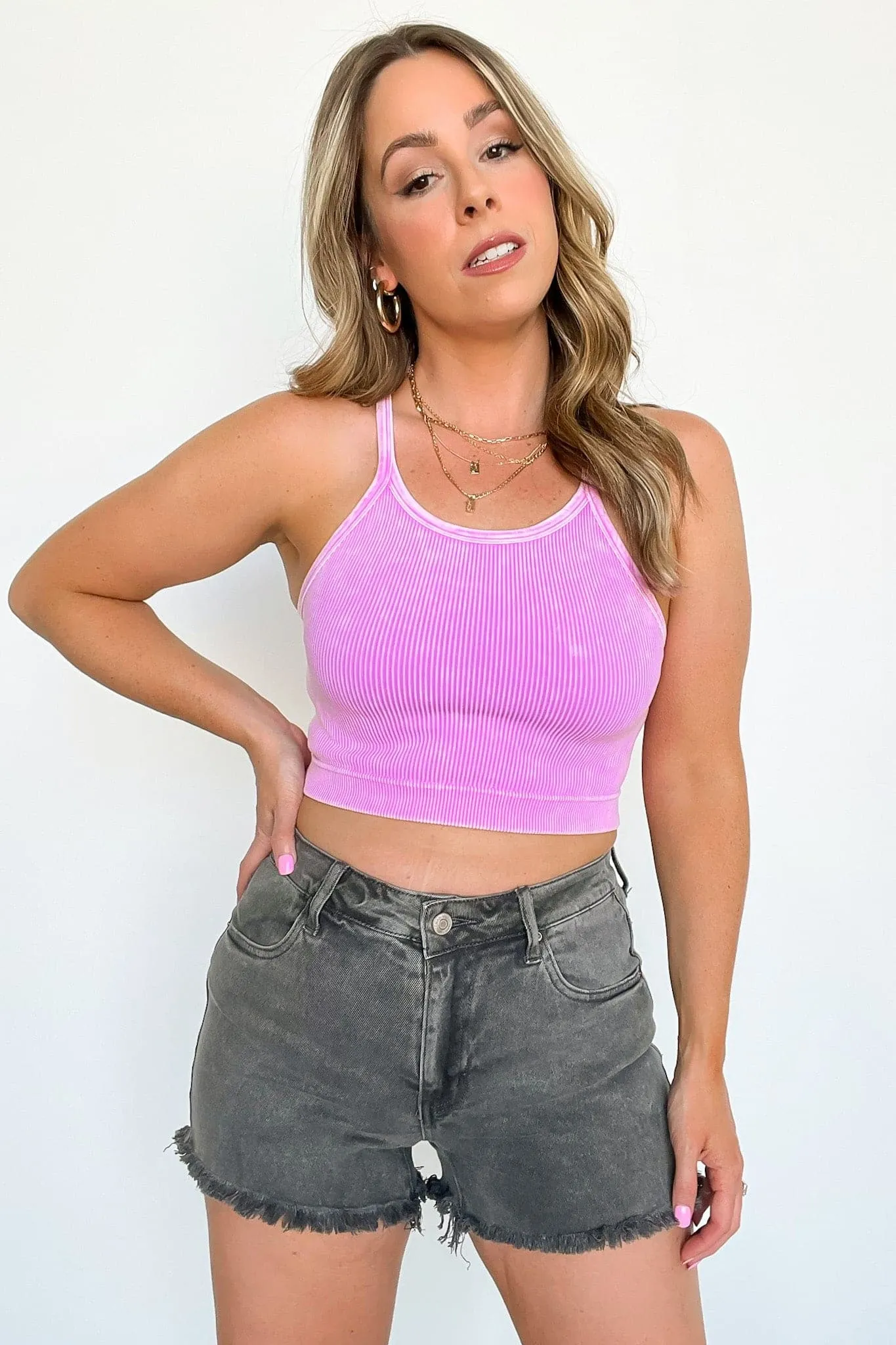 Devorah Acid Wash Cutoff Shorts - FINAL SALE
