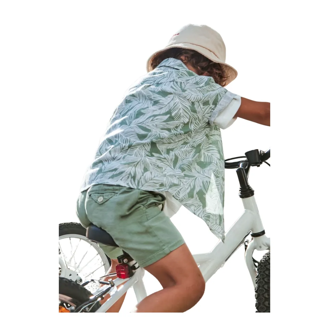 Drawstring Linen Shorts - Dark Laurel by Mayoral