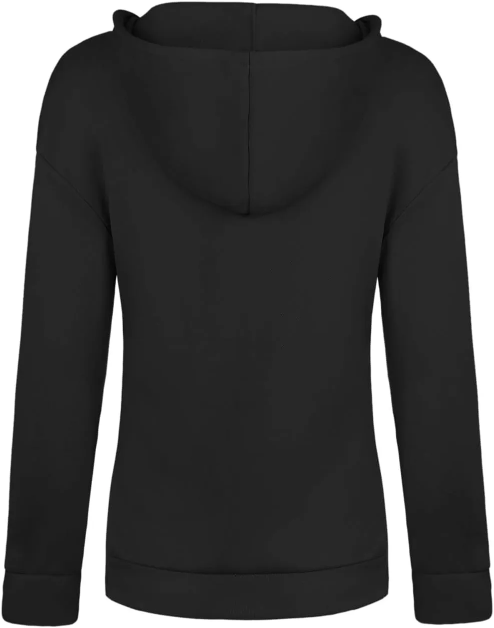 Fashion Hooded Tops for Women Oversized Hoodies Sweatshirts V Neck Long Sleeve Pullover Shirts Loose Fit Sweater