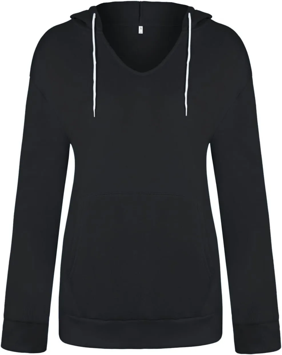 Fashion Hooded Tops for Women Oversized Hoodies Sweatshirts V Neck Long Sleeve Pullover Shirts Loose Fit Sweater