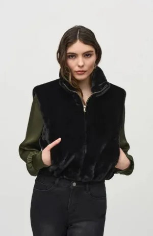 Faux Fur Sleeveless Cropped Vest