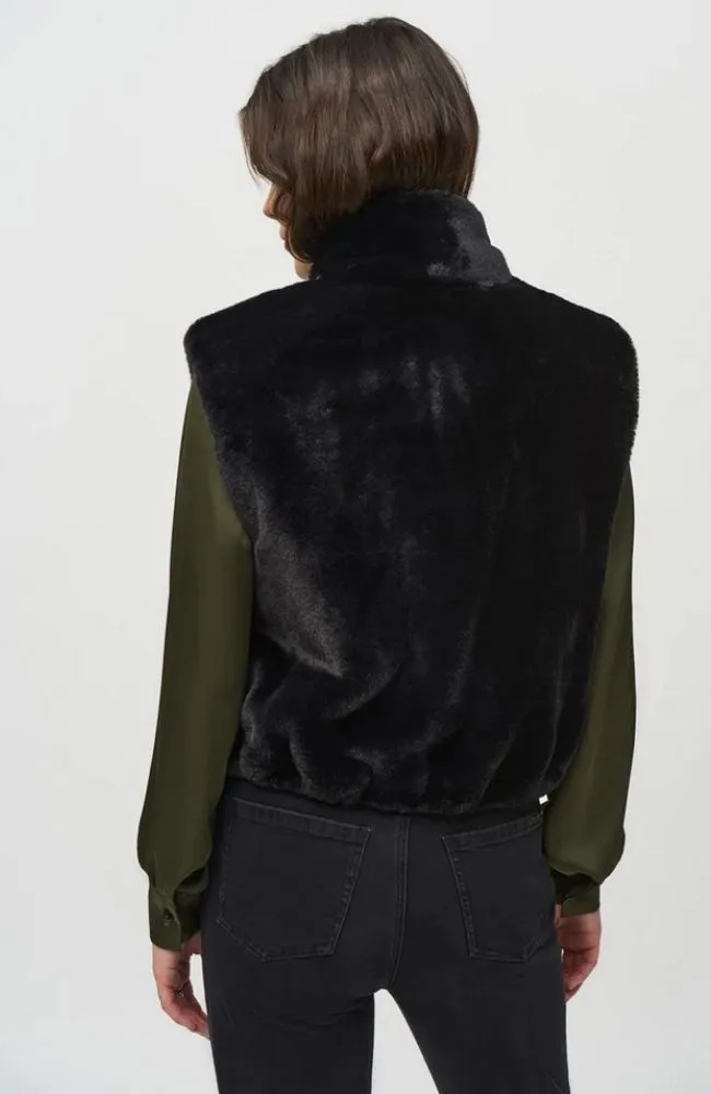 Faux Fur Sleeveless Cropped Vest