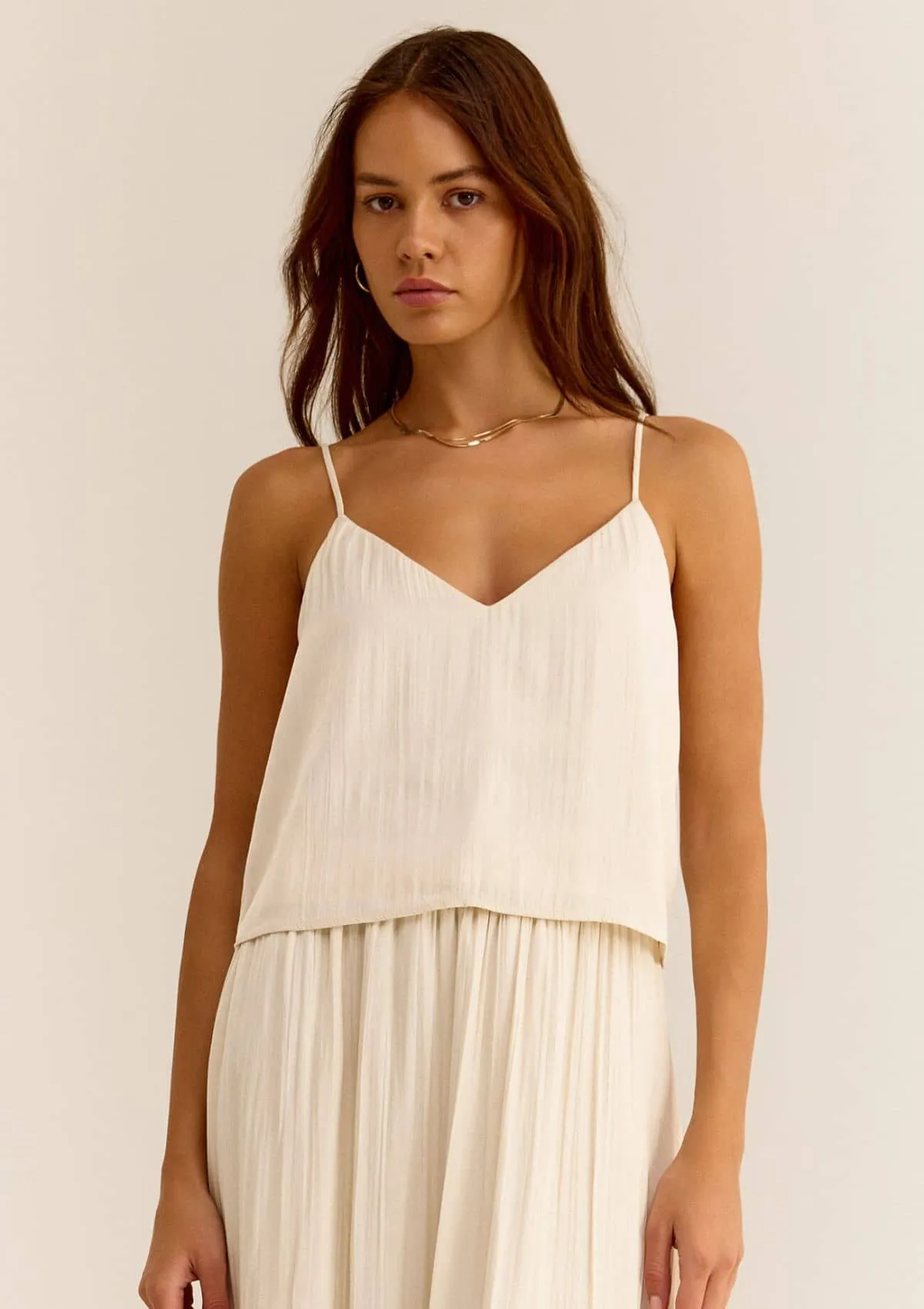 Fiore Tank Top - Sandstone